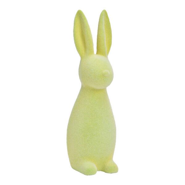Conejo de plástico flocado verde (An./Al./Pr.) 11x30x9cm