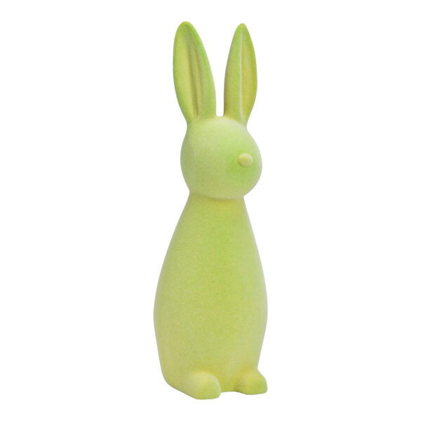 Conejo de plástico flocado verde (An./Al./Pr.) 14x40x10cm