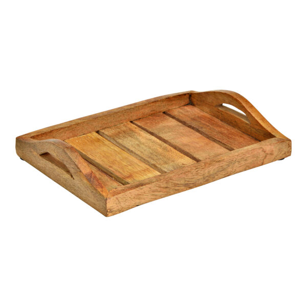 Bandeja decorativa de madera de mango marrón (An./Al./Pr.) 20x4x16cm