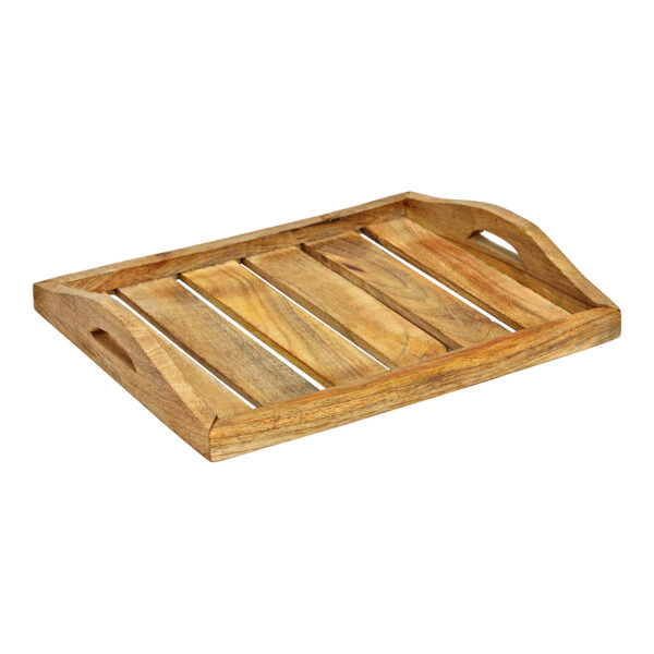 Bandeja decorativa de madera de mango marrón (An./Al./Pr.) 25x4x20cm