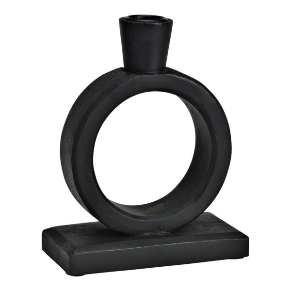 Candelabro de madera de mango negro (An./Al./Pr.) 13x18x6cm