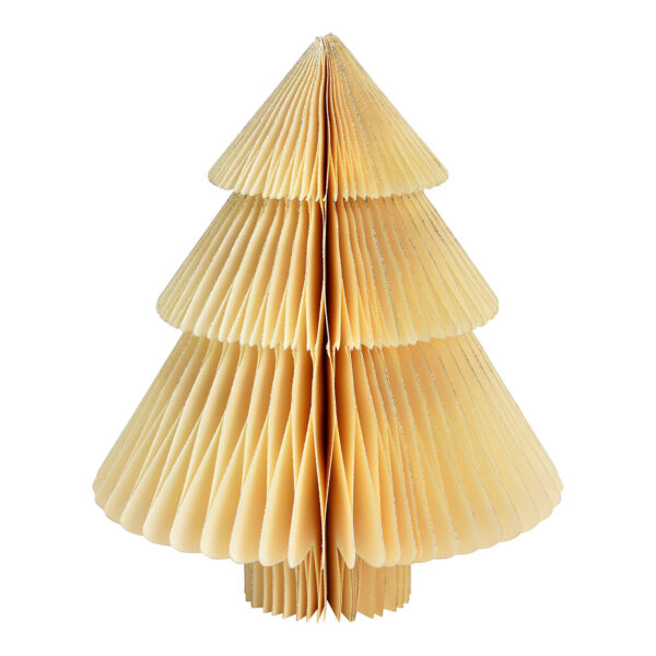 Árbol de Navidad en forma de panal de abeja de papel/cartón blanco (An./Al./Pr.) 19x23x19cm