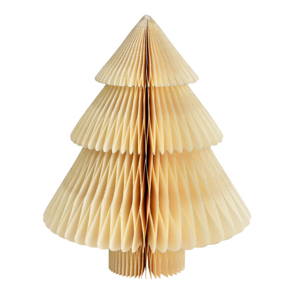 Árbol de Navidad en forma de panal de abeja de papel/cartón blanco (An./Al./Pr.) 25x31x25cm
