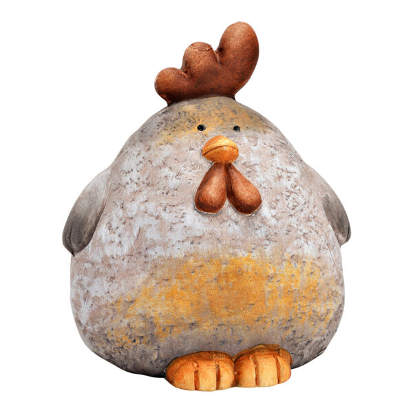 Pollo de barro, color gris (An./Al./Pr.) 10x11x7cm