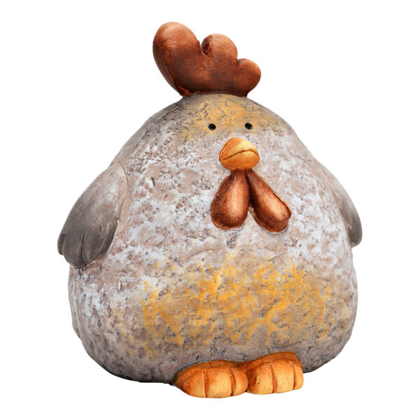 Pollo de barro, color gris (An./Al./Pr.) 12x13x9cm