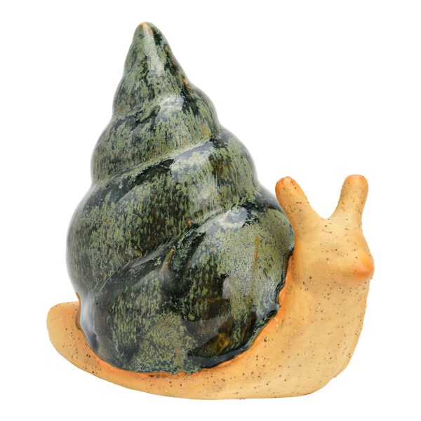 Caracol de gres, verde/beige (ancho/alto/profundidad) 16x15x11cm