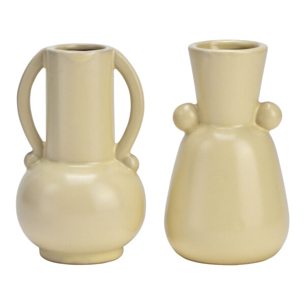 Jarrón de cerámica blanco de 2 piezas, (An./Al./Pr.) 7x12x7cm