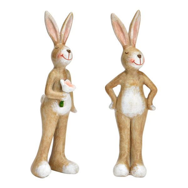 Conejito de poli beige, 2 surtido, (An./Al./Pr.) 4x14x4cm