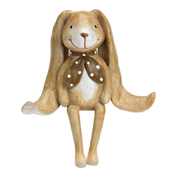 Taburete con borde de conejo de poly beige (An./Al./Pr.) 15x12x7cm