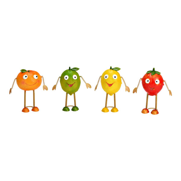 Figura de fruta hecha de poli colorido de 4 surtido, (An/Al/Pr) 10x11x6cm