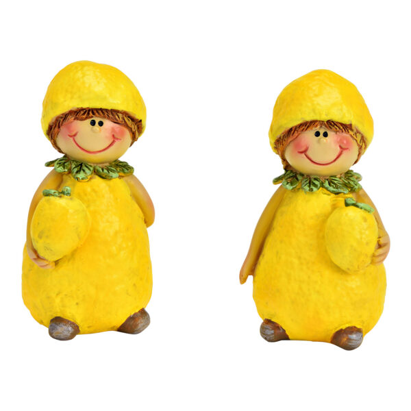 Niño limón fabricado en poli amarillo 2 surtido, (An/Al/Pr) 4x6x4cm