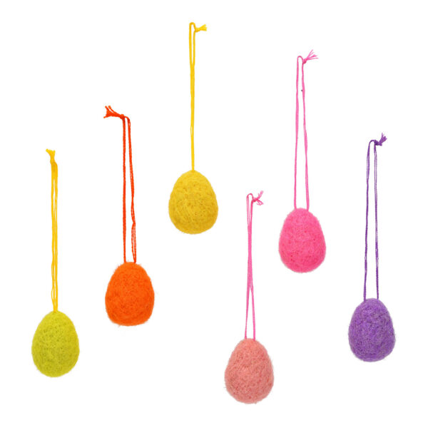 Para colgar para huevos de Pascua de tela de colores, 6 compartimentos, (An./Al./Pr.) 2 x 3 x 2 cm