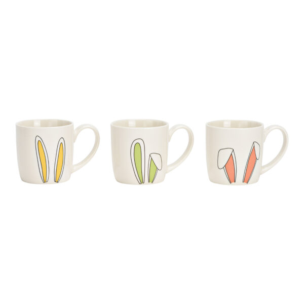 Taza conejo de porcelana blanca 3 compartimentos, (ancho/alto/profundidad) 12x8x8cm 270ml