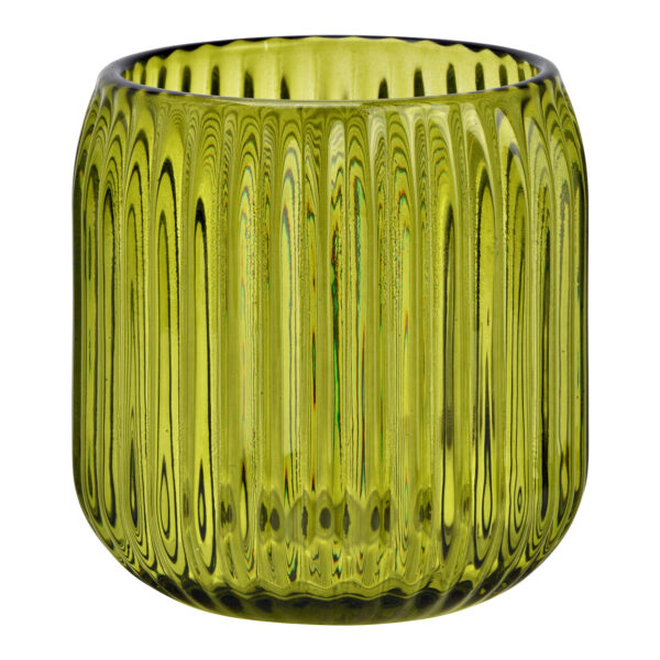 Lámpara de viento de cristal, verde (ancho x alto x profundidad) 8 x 8 x 8 cm