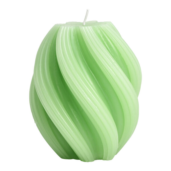 Vela trenzada de cera, verde (An./Al./Pr.) 11x14x11cm