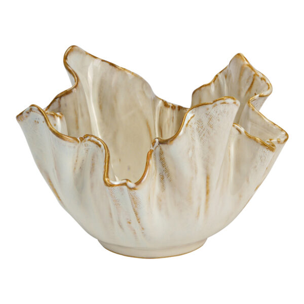Maceta de cerámica beige (An./Al./Pr.) 16x11x15cm