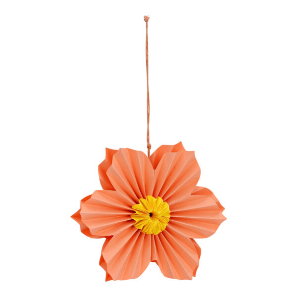 Colgador de flores de papel/cartón, color albaricoque/amarillo (An./Al./Pr.) 15x15x4cm