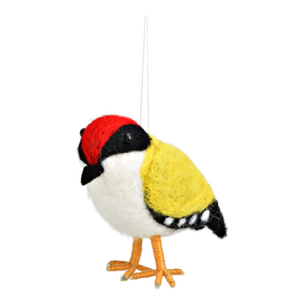 Figura de pájaro carpintero verde de fieltro/plástico, verde (ancho/alto/profundidad) 15 x 10 x 6 cm