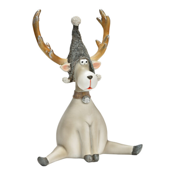 Figura Elch aus Poly, gris (B/H/T) 14x19x10cm