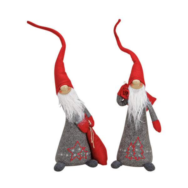 Papá Noel plástico textil gris 4-a ss.58cm