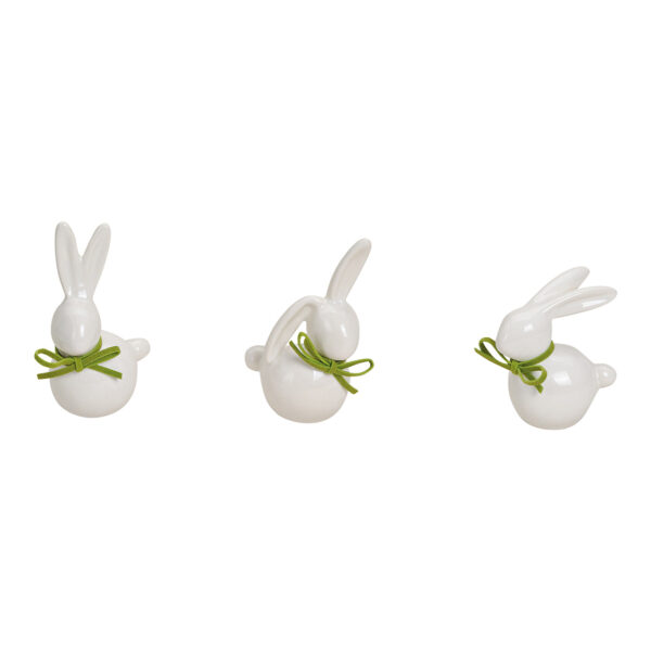 Conejo de porcelana blanca 3 uds. 7-9 cm